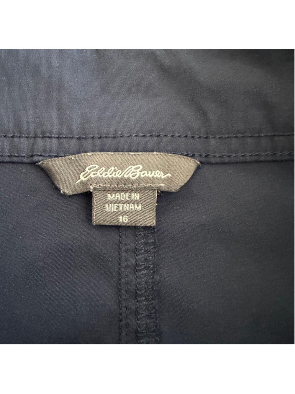 Eddie Bauer Cargo Shorts Womens 16 Blue Hiking Outdoor Stretch - Picture 2 of 7